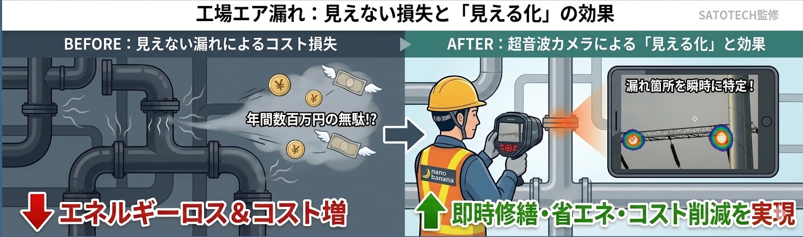 圧縮空気漏れ検知器(超音波カメラ)