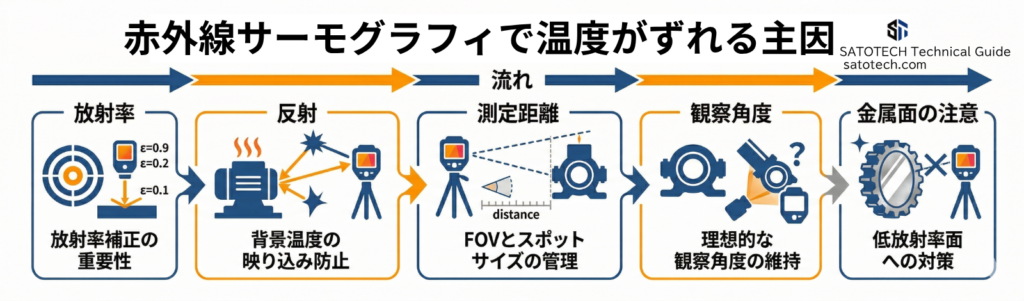 赤外線サーモグラフィで温度がずれる原因