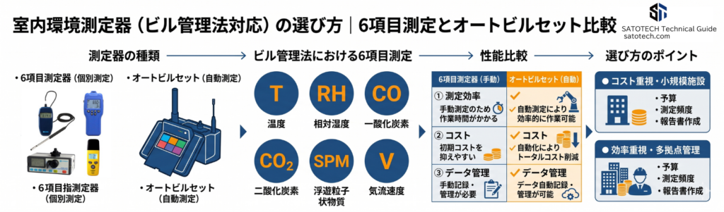 室内環境測定器（ビル管法対応）の選び方｜6項目測定とオートビルセット徹底比較