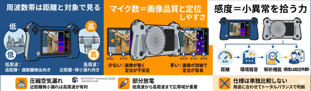 超音波カメラの仕様の見方