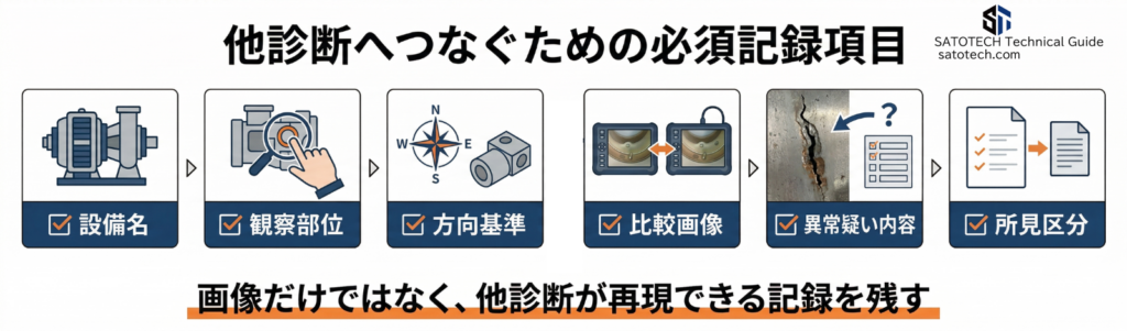 他診断へつなぐための必須記録項目