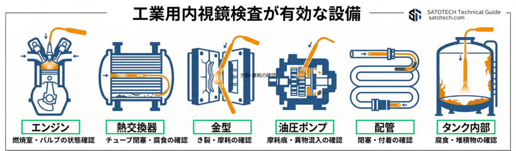 工業用内視鏡検査が有効な設備