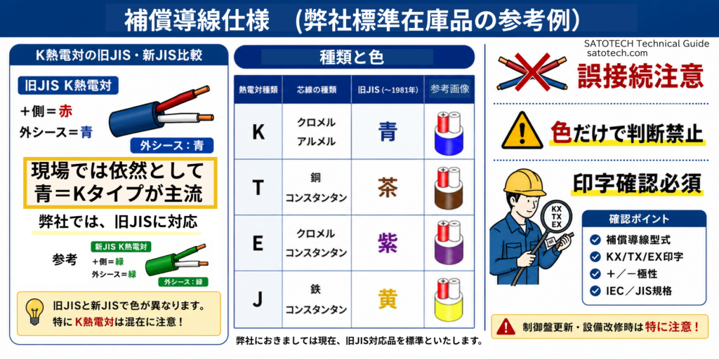 補償導線仕様カラーコード